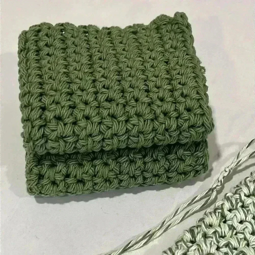 100% Cotton Handmade Washcloth & Soap Saver